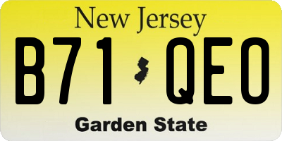 NJ license plate B71QEO