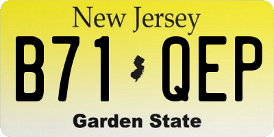 NJ license plate B71QEP