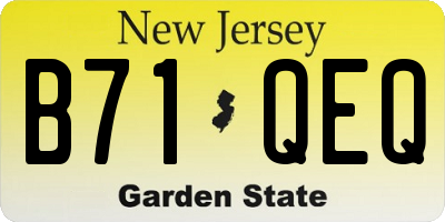 NJ license plate B71QEQ