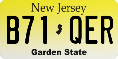 NJ license plate B71QER