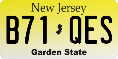 NJ license plate B71QES