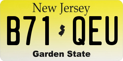 NJ license plate B71QEU