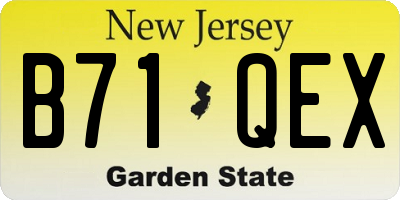 NJ license plate B71QEX