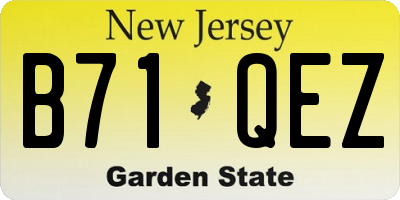 NJ license plate B71QEZ