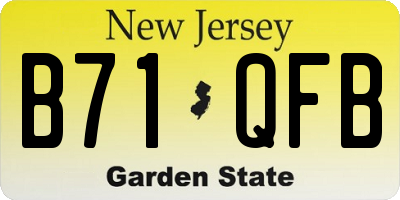 NJ license plate B71QFB