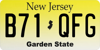 NJ license plate B71QFG