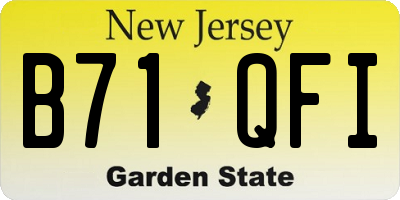 NJ license plate B71QFI