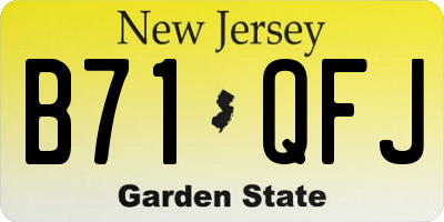 NJ license plate B71QFJ