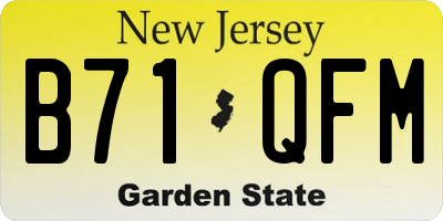 NJ license plate B71QFM