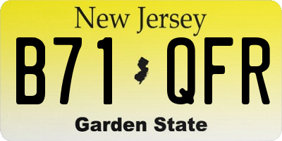 NJ license plate B71QFR
