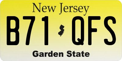 NJ license plate B71QFS