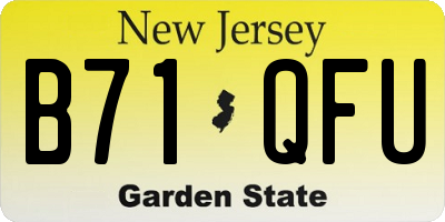 NJ license plate B71QFU