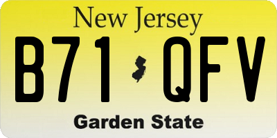 NJ license plate B71QFV