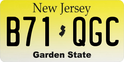 NJ license plate B71QGC