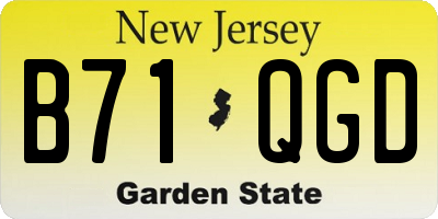 NJ license plate B71QGD