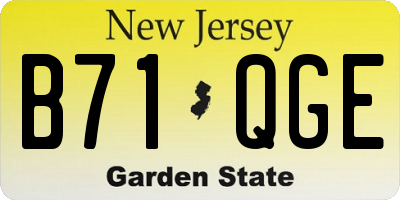 NJ license plate B71QGE