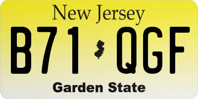 NJ license plate B71QGF