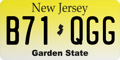 NJ license plate B71QGG