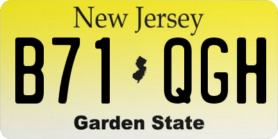 NJ license plate B71QGH