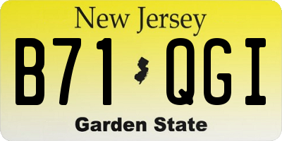 NJ license plate B71QGI