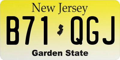 NJ license plate B71QGJ
