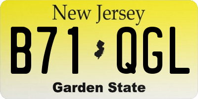 NJ license plate B71QGL