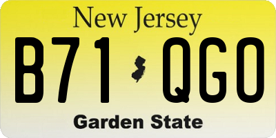 NJ license plate B71QGO