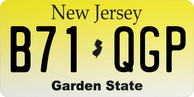 NJ license plate B71QGP