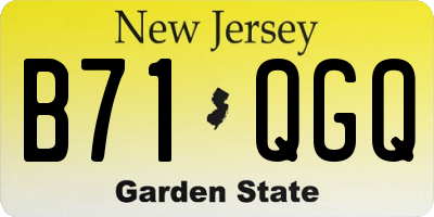 NJ license plate B71QGQ