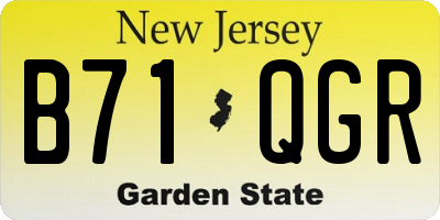 NJ license plate B71QGR