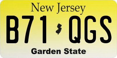 NJ license plate B71QGS
