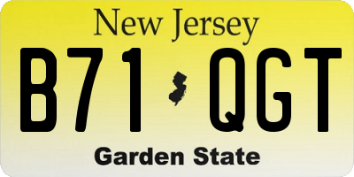 NJ license plate B71QGT