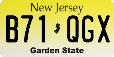 NJ license plate B71QGX