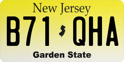 NJ license plate B71QHA