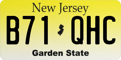 NJ license plate B71QHC