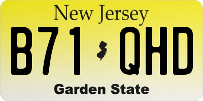 NJ license plate B71QHD