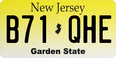NJ license plate B71QHE