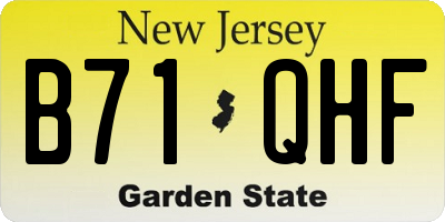 NJ license plate B71QHF