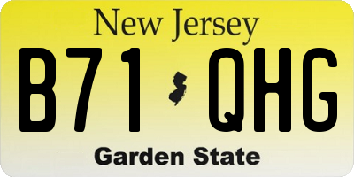 NJ license plate B71QHG