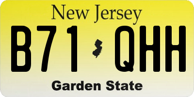NJ license plate B71QHH