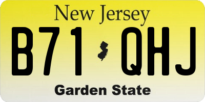 NJ license plate B71QHJ