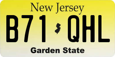 NJ license plate B71QHL