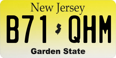 NJ license plate B71QHM
