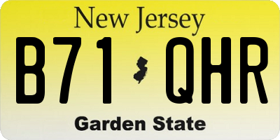 NJ license plate B71QHR