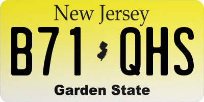 NJ license plate B71QHS