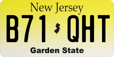NJ license plate B71QHT