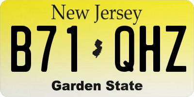 NJ license plate B71QHZ
