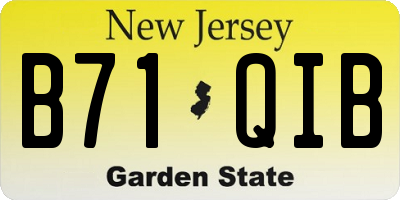 NJ license plate B71QIB