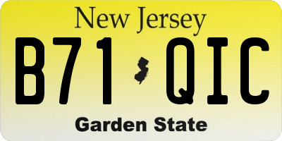 NJ license plate B71QIC