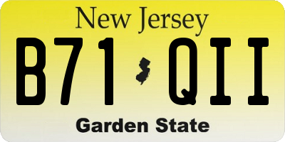 NJ license plate B71QII